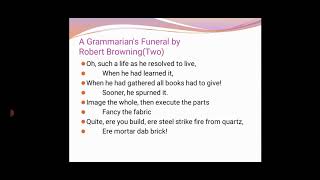 MA FINAL PAPER VI A GRAMMARIANS FUNERAL TWO 13 8 21 [upl. by Valma]