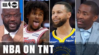 The crew reacts to Rockets vs Warriors  Western Conference PlayIn 🍿  NBA on TNT [upl. by Cassiani]