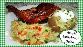 How To Make AMISH Sauerkraut Salad Recipe  Easy Summer Picnic Salad [upl. by Atikir111]