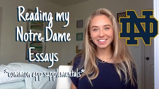 Reading The Essays That Got Me Accepted To Notre Dame  Tips and Tricks for Supplementals [upl. by Odlopoel]