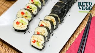 KETO WEGE  Pyszne wegetariańskie sushi maki z tofu bez ryżu [upl. by Pierson]