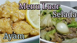 Resep Masakan Luar Lemon Chicken amp Stir fry lettuce beef [upl. by Retniw]