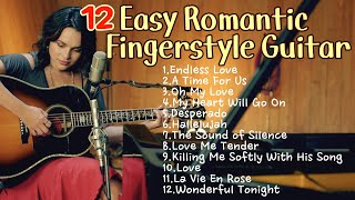 💗12 Easy Romantic Fingerstyle Guitar TutorialㅣAcoustic Guitar Cover MedleyㅣTabsamp Chords [upl. by Asatan]