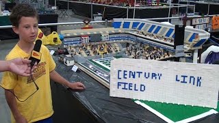 LEGO CenturyLink Field Seattle Seahawks stadium – Brickworld Chicago 2015 [upl. by Eta]