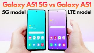 Samsung Galaxy A51 5G vs Samsung Galaxy A51 LTE model  Whats Different [upl. by Elrod]