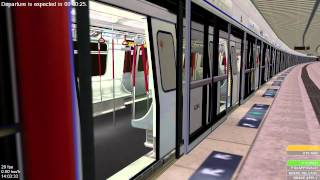 OpenBVE HD MTR M Stock Train on Island Line  Central Station w Animated Platform Screen Doors [upl. by Beaston572]