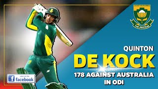 Quinton de Kock 178 against Australia in ODI  Innings Highlights  CSAtheProteas [upl. by Nawuq]