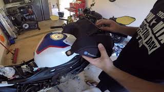 BMW S1000R Wunderlich Tank Bag Install [upl. by Ytomit]