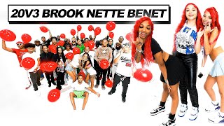 20 GUYS VS 3 INFLUENCERS BROOKLYN NETTE amp BENET [upl. by Ymmat692]