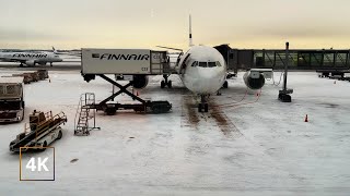 One Hour of Airport Sounds  Helsinki International Airpot HEL  FINNAIR Plane  4K ASMR [upl. by Enoyrt]