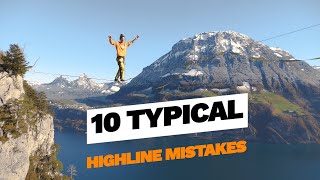 10 Typical Mistakes Beginners make on a Highline [upl. by Preiser]