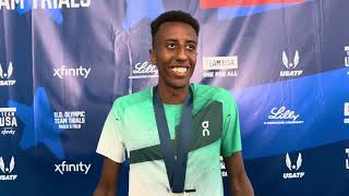 Yared Nuguse after taking 2nd at 2024 US Olympic Trials 1500 [upl. by Datha]