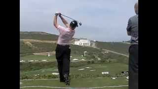 Open Champion Louis Oosthuizen Golf Swing with Hybrid Slow Motion Down the Line [upl. by Eilssel]