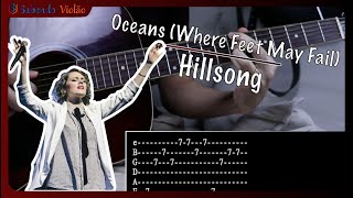 Oceans Where Feet May Fail  Hillsong UNITED Refrão  DEDILHADO COM TAB [upl. by Ahsemat]