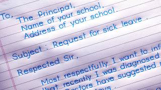 How to Write a Sick Leave Application to Your Principal  For Class 4🤒📄 [upl. by Malony]