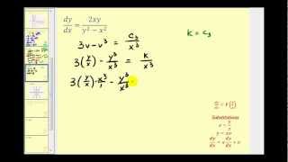 Solve a FirstOrder Homogeneous Differential Equation  Part 2 [upl. by Mairim]