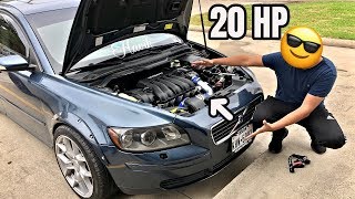 Volvo s40 gets its first POWER MOD  COLD AIR INTAKE INSTALL [upl. by Zaccaria]