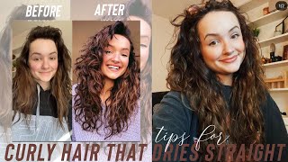 HOW TO STOP CURLY AND WAVY HAIR FROM DRYING STRAIGHT  2a hair [upl. by Terrye476]