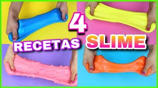 4 RECETAS PARA HACER SLIME  SLIME FÁCIL Y SIN BÓRAX  NatyGloss [upl. by Aneehsar]