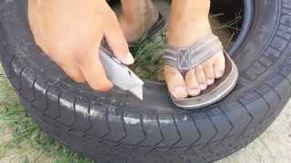 Separate sidewall from tire for fast and easy disposal or DIY projects [upl. by Ihcehcu]