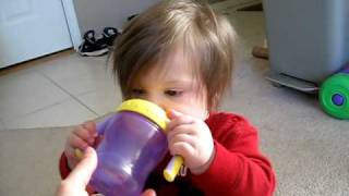 Kai drinking from sippy cup  8 months old [upl. by Nodnalb377]