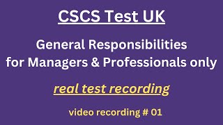 CSCS Test UK 2024CSCS Card UK  CSCS Test for Managers amp Professionals 1 general responsibility [upl. by Ghassan598]