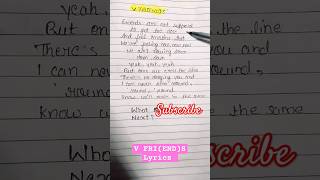 shorts BTS V 뷔 FRIENDS Lyrics v FRIENDSlyrics kpopviral btstrending songfeed [upl. by Lihcox]