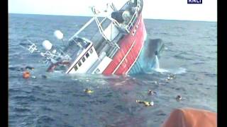 Lerwick Lifeboat Rescue Fishermen From Sinking Trawler Near Shetland Islands [upl. by Pachston367]