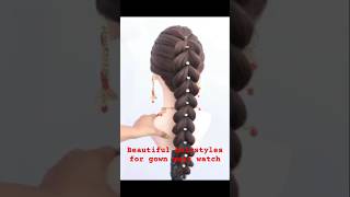 Beautiful hairstyles for gownhair style for gownshortsvideokhushbuhairstyleviralvideoytshort [upl. by Eneja478]