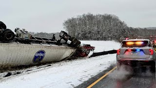 Snow brings delays crashes and closures across Connecticut [upl. by Yraeht809]