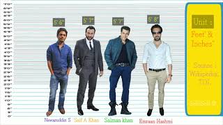 Bollywood Actors Height Comparison  Amir to Amitab with music [upl. by Reham]