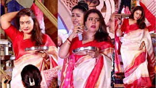 Kajol At Sindoor Khela At Mukherjee Durga Puja 2024 [upl. by Ahsinna]