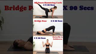 All Fours Hamstring CurlsBridge PoseButterfly to Pulldowns motivation beginnerworkout exercise [upl. by Monte]