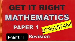 MATHEMATICS REVISION PART 1 FOR PAPER 1 [upl. by Vigen902]