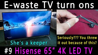 Dumpster find Hisense 65” 4K LED TV Ewaste junk Recycling Repair Troubleshooting DIY fix [upl. by Aire]