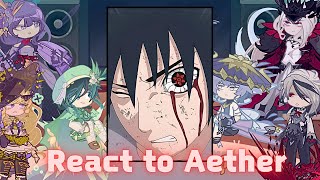 Genshin impact react to Aether as sasuke uchiha  Gacha life 2  naruto shippuden [upl. by Darell991]