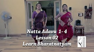 Natta Adavu 1  4  Lesson 02  Learn Bharatnatyam [upl. by Kat230]