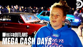 Precious Takes the WIN Against Cali Nate  Street Outlaws Mega Cash Days  Discovery [upl. by Eilsehc574]