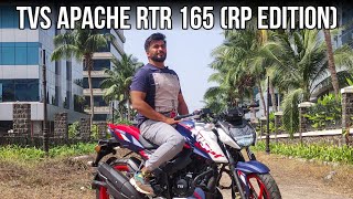 TVS APACHE RTR 165 RP REVIEW  SOUNDS LIKE A MACHINE GUN  PRICE  MILEAGE [upl. by Uah275]