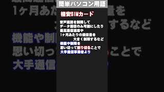 【ITパソコン用語集】格安SIMカード かくやすしむかーど shorts [upl. by Otrebmuh]