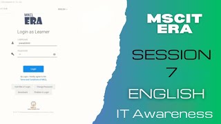 MSCIT ERA Session 7  mscit IT Awareness Era session 7 in English [upl. by Yawnoc552]