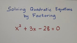 Solving Quadratic Equations by Factoring MathTeacherGon [upl. by Linette203]