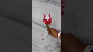 Easy paper rose flower making  Paper flower making at home  paper flower [upl. by Sitrik914]