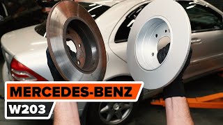 Hoe een remschijven achteraan vervangen op een MERCEDESBENZ W203 CKlasse HANDLEIDING AUTODOC [upl. by Ymar]