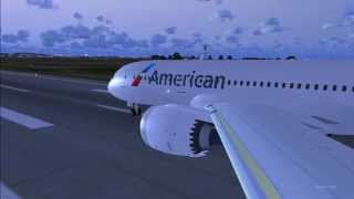 American B787 departs YMML  ALL FREEWARE [upl. by Spancake]