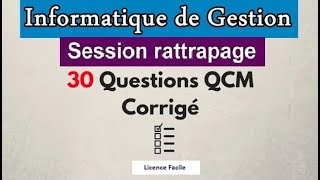 QCM Informatique de Gestion S4 avec corrigé  Session Rattrapage [upl. by Staley698]