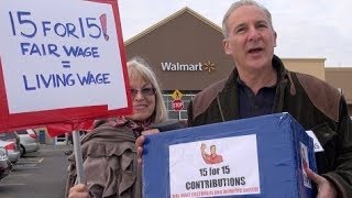 Huckster Libertarian Harasses Walmart Shoppers in Failed Attack on Fair Wages [upl. by Eittod]