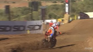 Close call for Herlings in MXGP RAM Qualifying Race  2024 MXGP of Castilla la Mancha [upl. by Herriott]