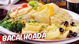 Receita de bacalhau rápido e fácil  Bacalhoada portuguesa  Receitas de natal [upl. by Kelcey]