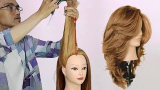 LAYERED HAIRCUT BUTTERFLY haircut tutorial CARA POTONG RAMBUT LAYER BUTTERFLY [upl. by Eycal]